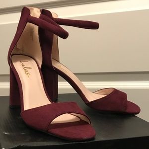 Lulu's Sidecar Cutie Suede Ankle Strap Heels